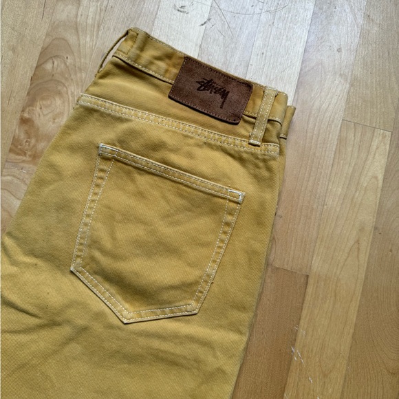 Vintage Stussy Jeans 90S Y2K Model Track Pants Pale Yellow NWT RARE - Picture 4 of 7